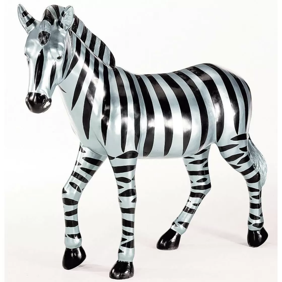 Decoración De Animales>DecoWoerner Deco Zebra 190 Cm De Largo, Negro Plateado multicolor