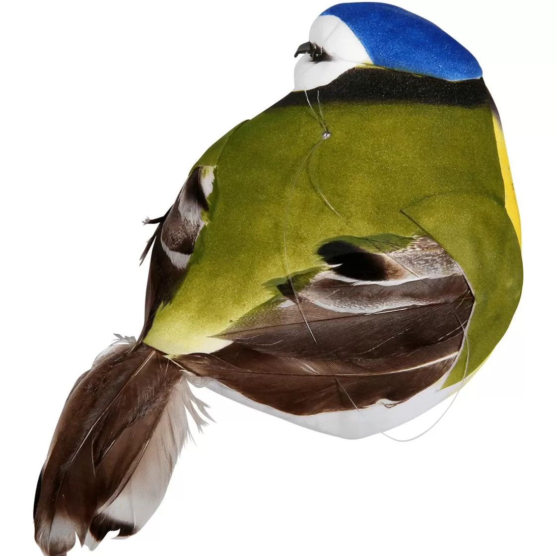 Decoración De Animales | Decoración De Primavera>DecoWoerner Decoración Pájaro Verde Amarillo 19 Cm azul