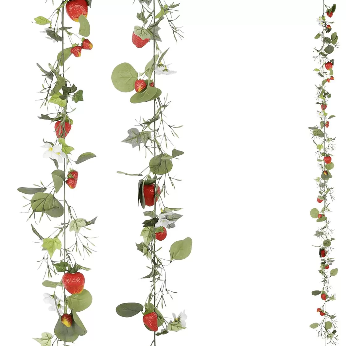 Decoración De Primavera | Guirnaldas Y Vides>DecoWoerner Enredadera Artificial De Fresas Con Fruta 180 Cm rojo