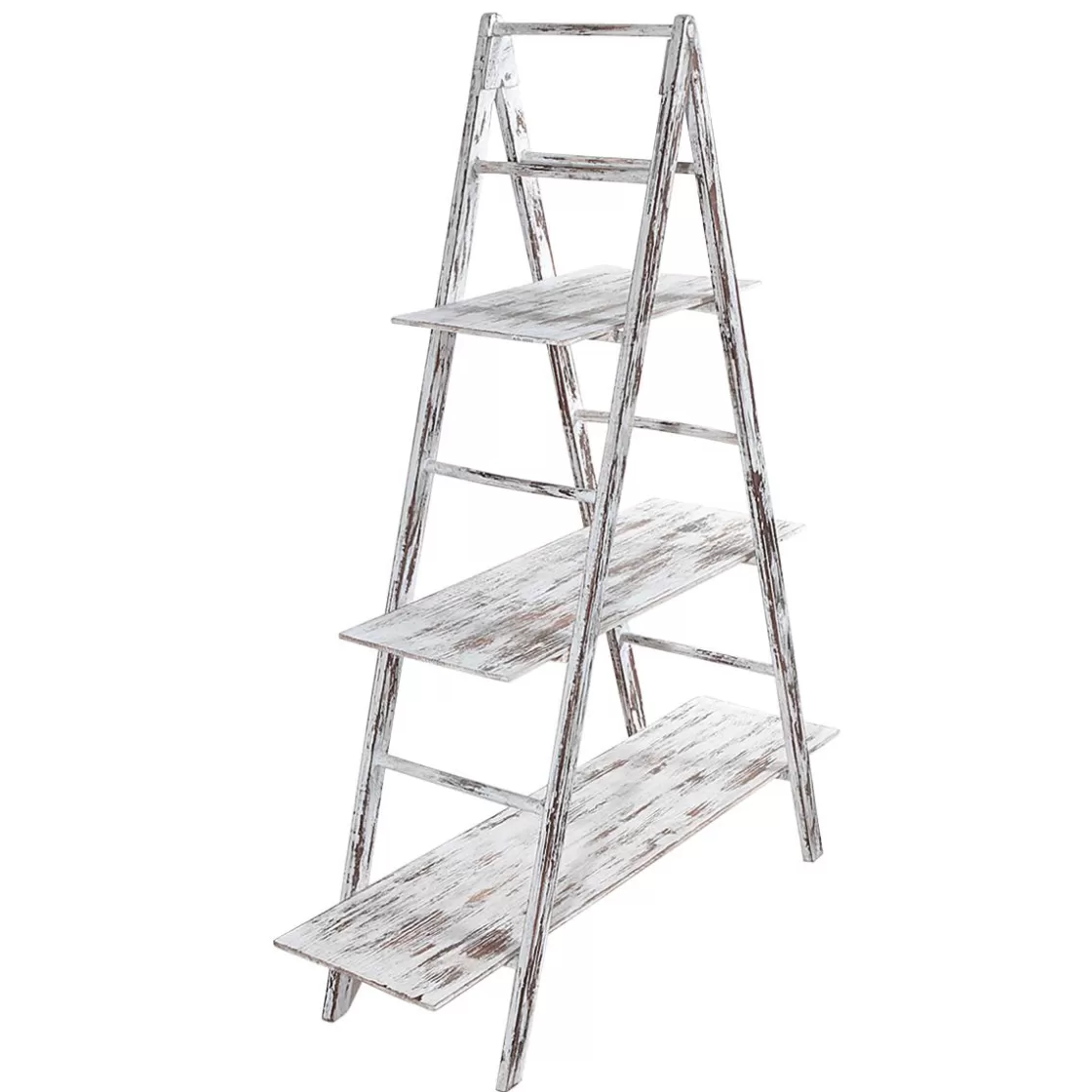 Expositores Para Tiendas | Decoración Natural>DecoWoerner Escalera De Estantería Vintage , Altura 150 Cm blanco