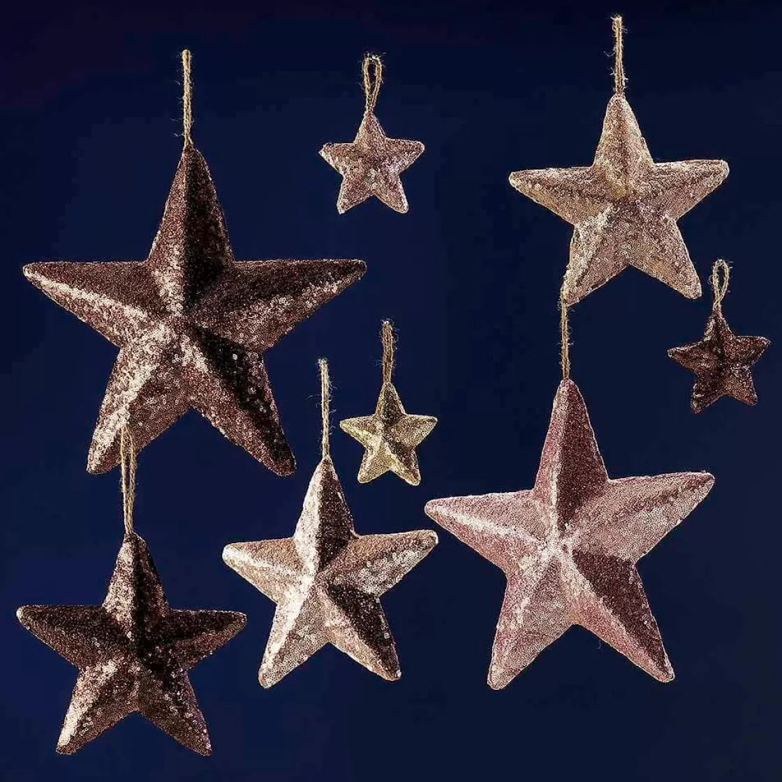 Estrella De Navidad>DecoWoerner Estrella Con Lentejuelas Ø 10 Cm, 3 Piezas, Nougat marrón