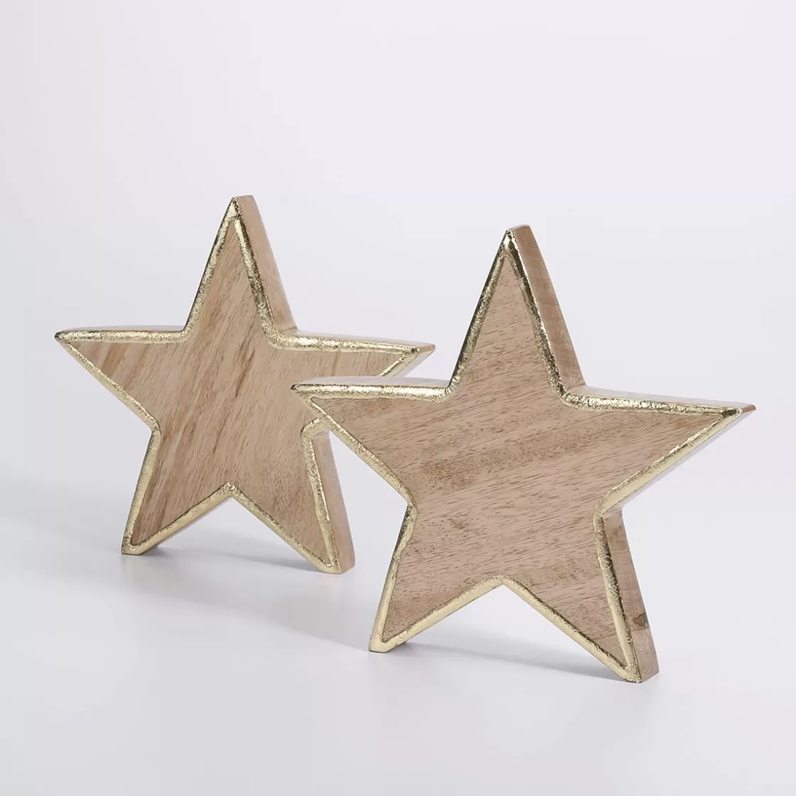 Decoración De Invierno | Estrella De Navidad>DecoWoerner Estrella De Madera De Mango 2,5 X 20 Cm 2 Uds. marrón