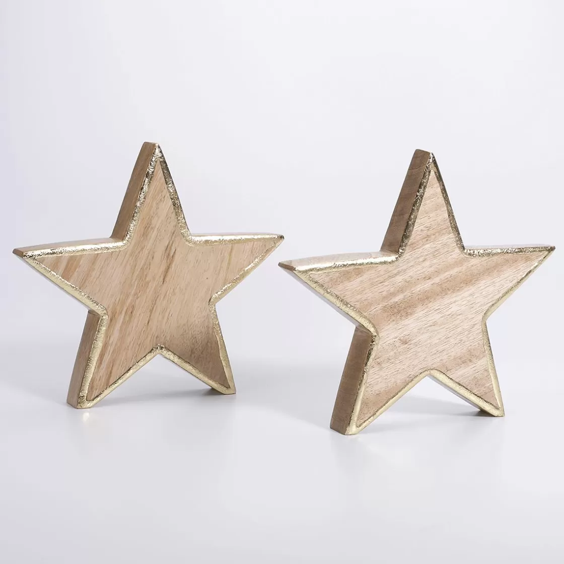 Decoración De Invierno | Estrella De Navidad>DecoWoerner Estrella De Madera De Mango 2,5 X 20 Cm 2 Uds. marrón