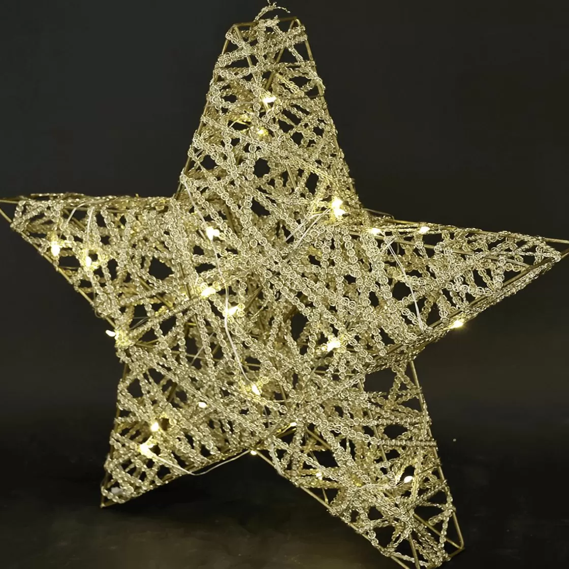 Estrella De Navidad | Luces De Navidad>DecoWoerner Estrella LED A Pilas Con Temporizador, Dorada oro