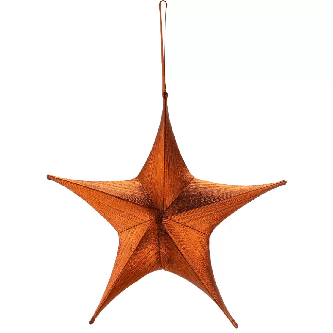 Decoración Temática | Decoración Navideña Xxl>DecoWoerner Estrella Plegable De Tela Decorativa, Cobre Metalizado, Con Cremallera naranja