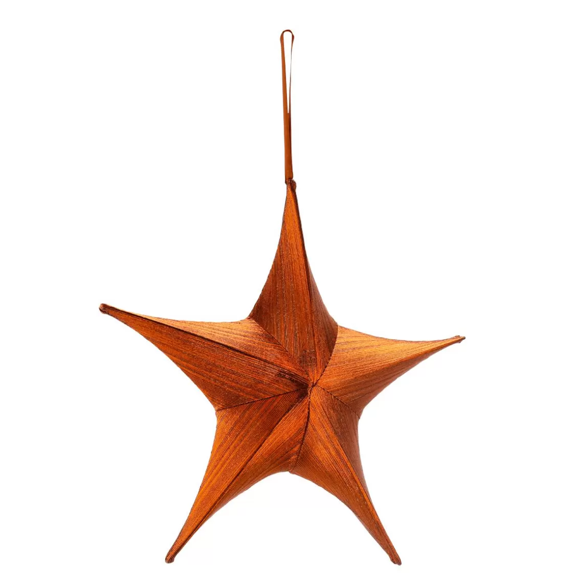 Decoración Temática | Decoración Navideña Xxl>DecoWoerner Estrella Plegable De Tela Decorativa, Cobre Metalizado, Con Cremallera naranja