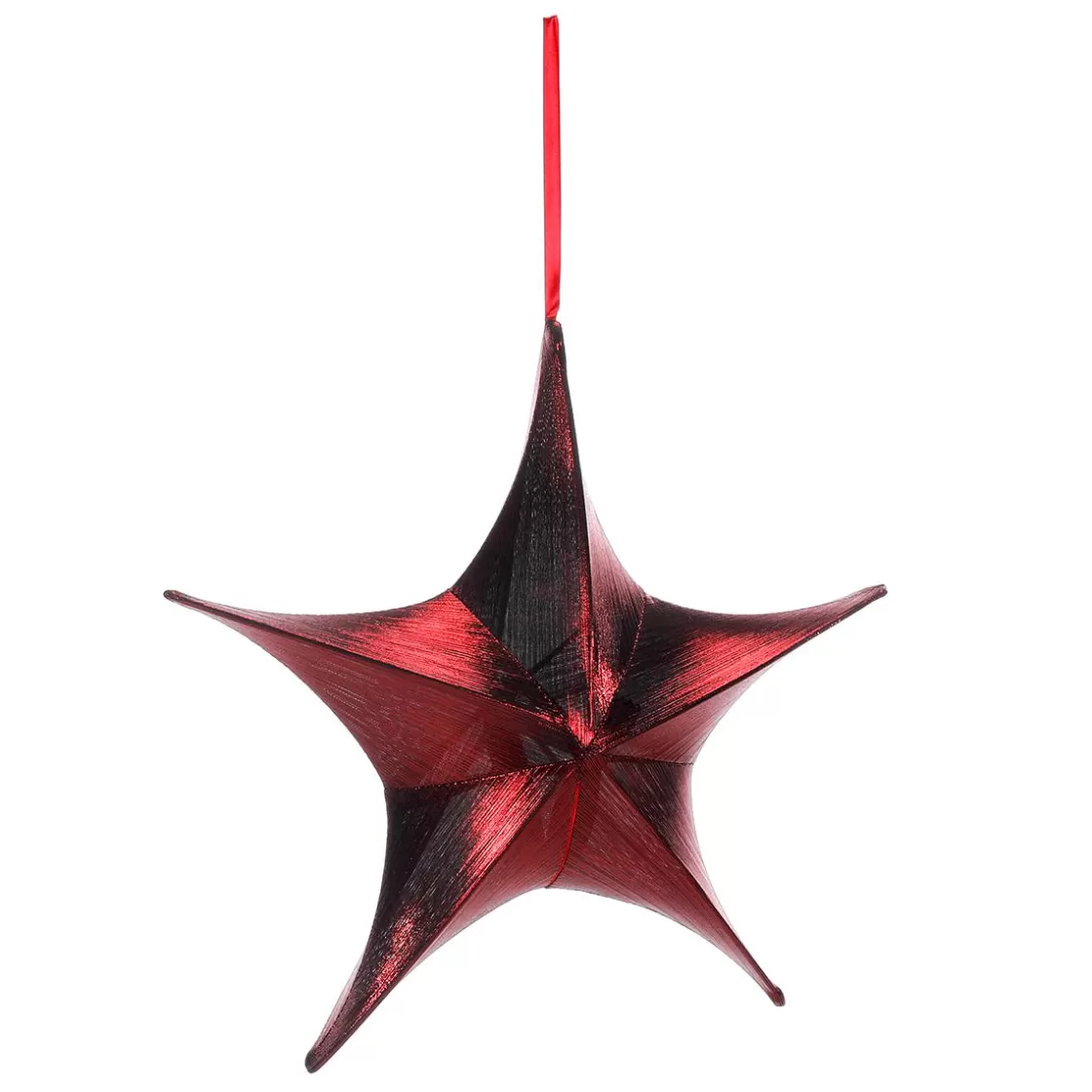 Decoración Temática | Decoración Navideña Xxl>DecoWoerner Estrella Plegable De Tela Decorativa, Metalizado, Con Cremallera rojo