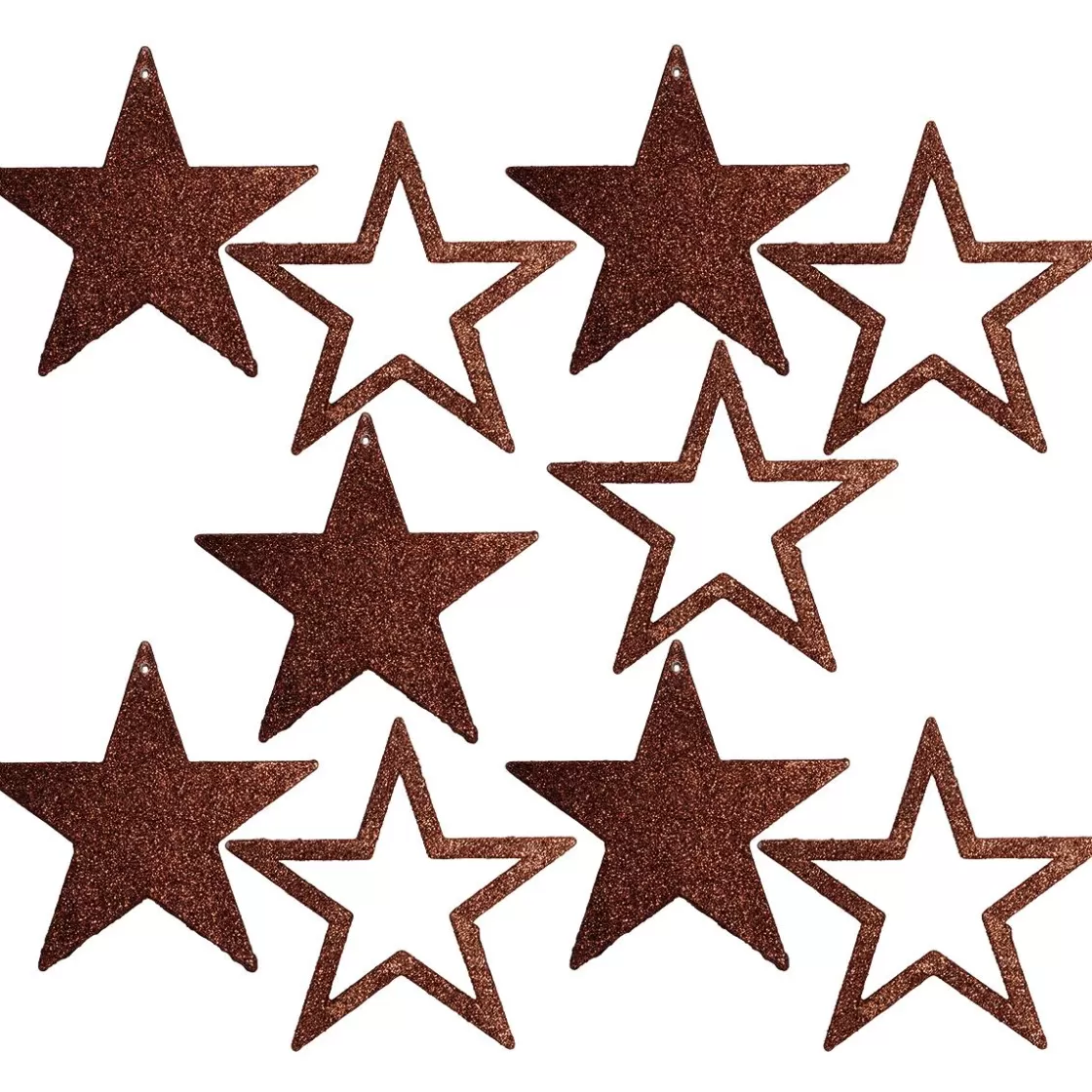 Estrella De Navidad>DecoWoerner Estrellas Brillantes Decorativas Nougat, Ø 10 Cm, 10 Piezas marrón