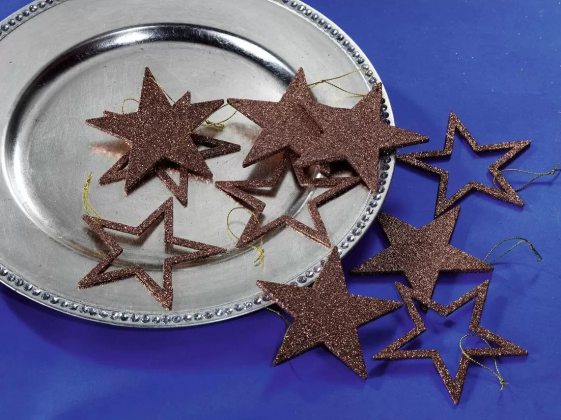 Estrella De Navidad>DecoWoerner Estrellas Brillantes Decorativas Nougat, Ø 10 Cm, 10 Piezas marrón