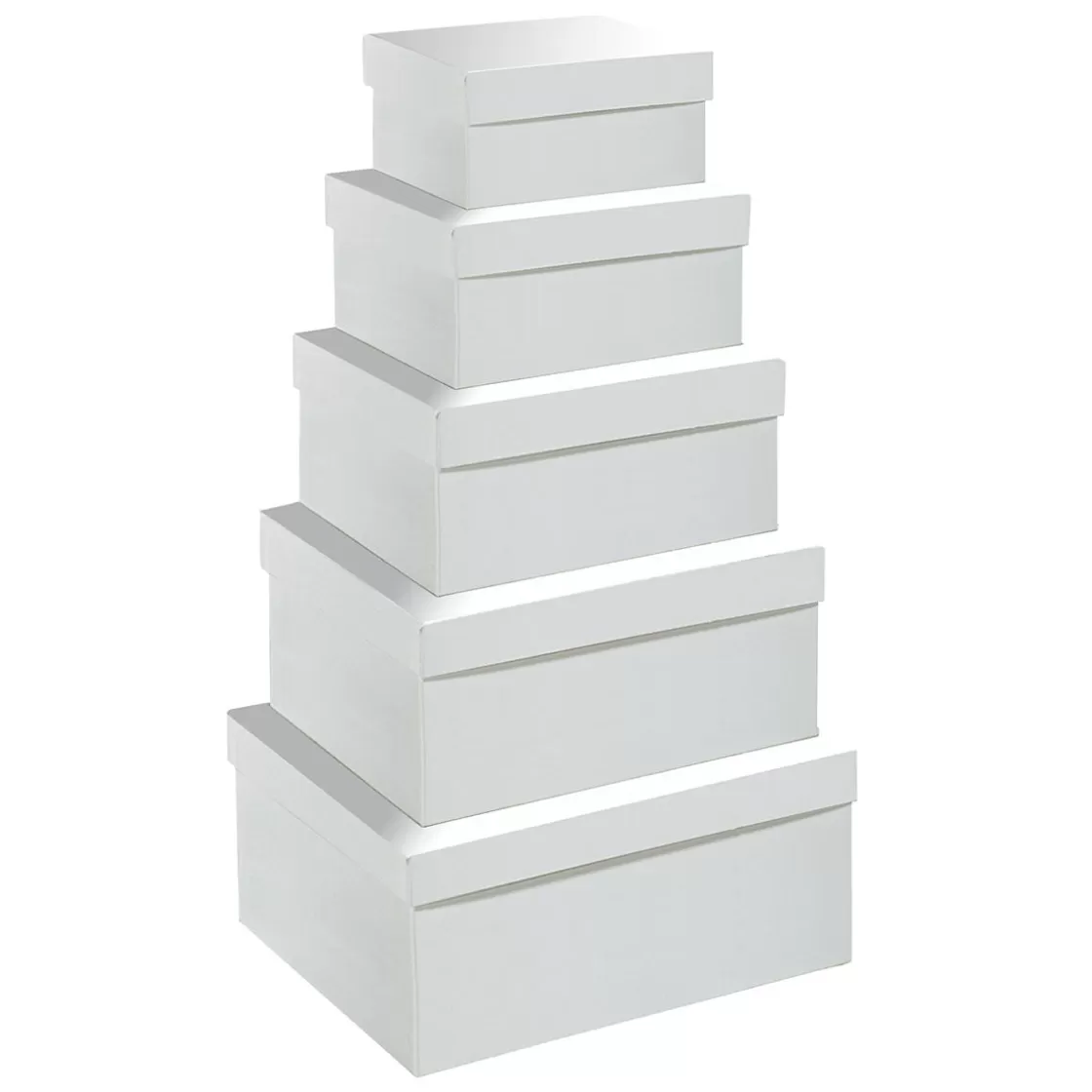 Cajas De Regalo>DecoWoerner Estuche Regalo Con Tapa Metalizado 5pcs. blanco