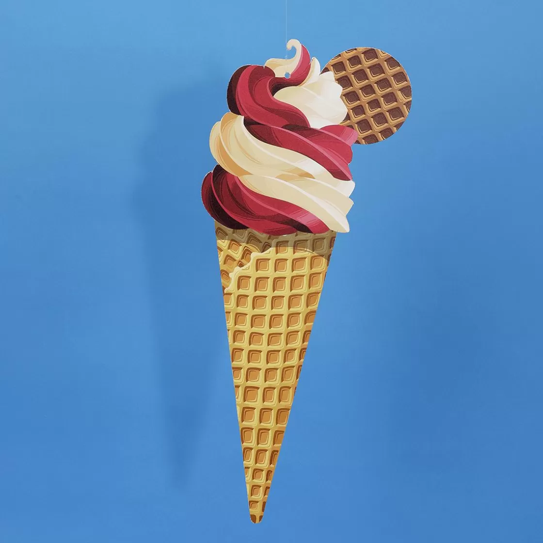 Decoración De Verano>DecoWoerner Expositor De Helado De Fresa Y Vainilla 50 Cm rojo