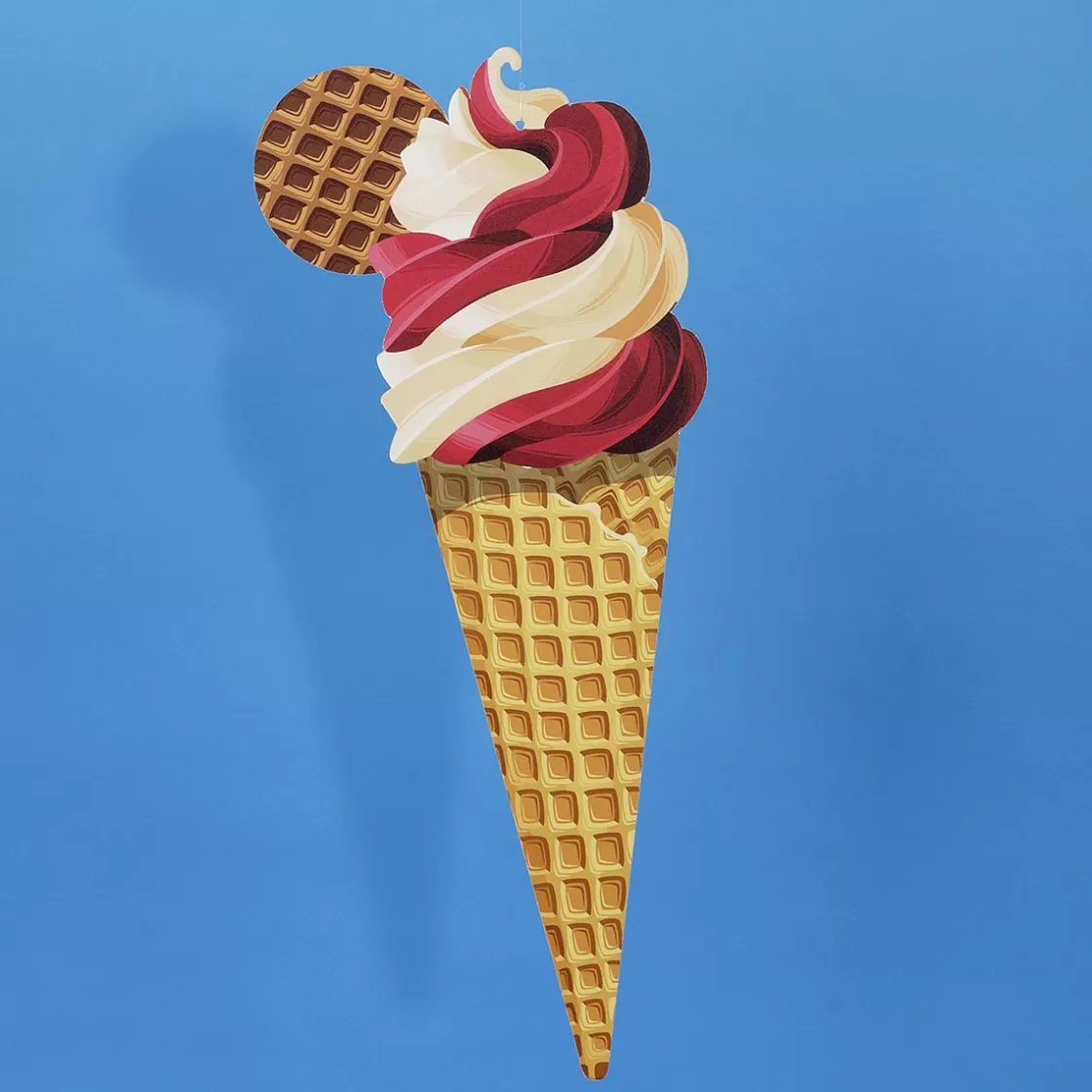 Decoración De Verano>DecoWoerner Expositor De Helado De Fresa Y Vainilla 50 Cm rojo