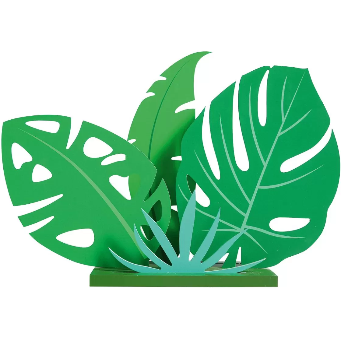 Decoración De Verano>DecoWoerner Expositor De Hoja De La Selva De Madera, 57 Cm verde