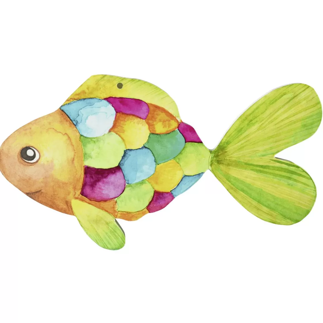 Decoración De Verano>DecoWoerner Expositor De Peces, Amarillo, Escamas De Colores, 30 X 14 Cm multicolor
