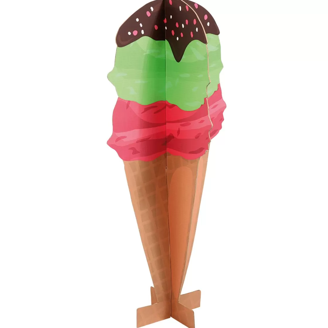 Decoración De Verano>DecoWoerner Expositor Decorativo Helado De Gofre, Altura 90 Cm multicolor