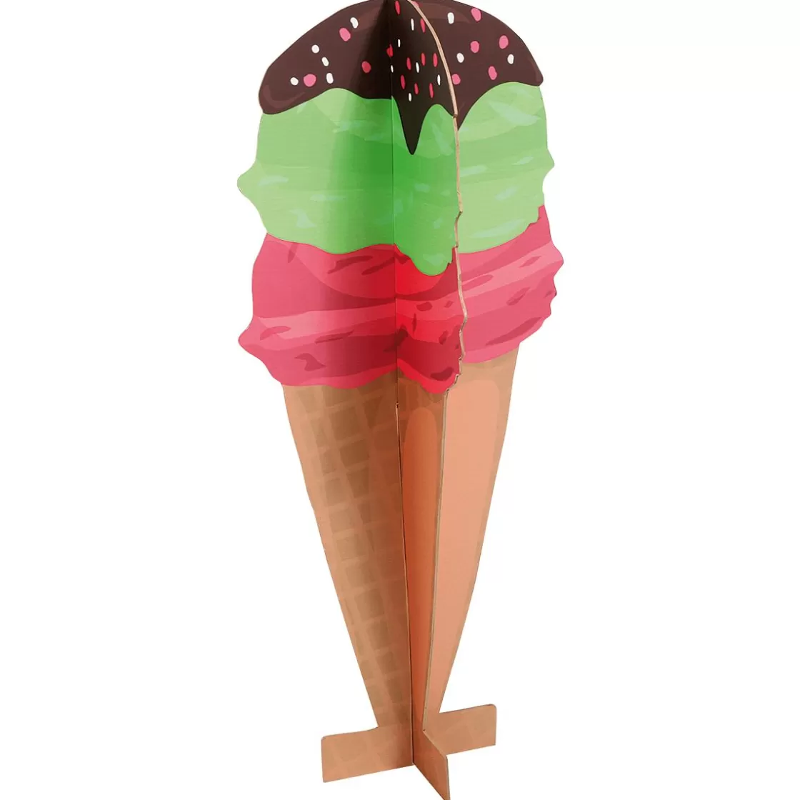Decoración De Verano>DecoWoerner Expositor Decorativo Helado De Gofre, Altura 90 Cm multicolor