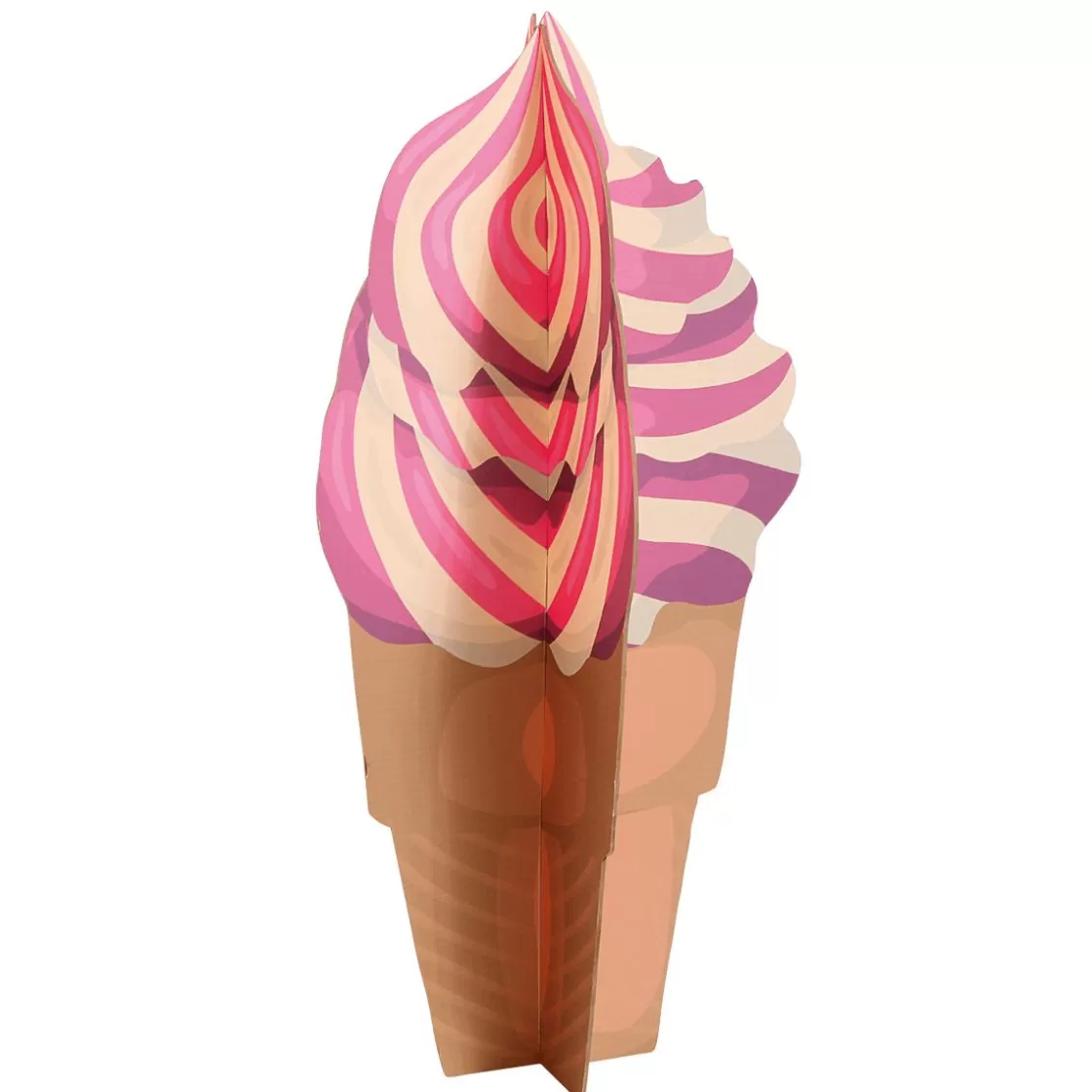 Decoración De Verano>DecoWoerner Expositor Decorativo Helado Suave, Altura 75 Cm rosa
