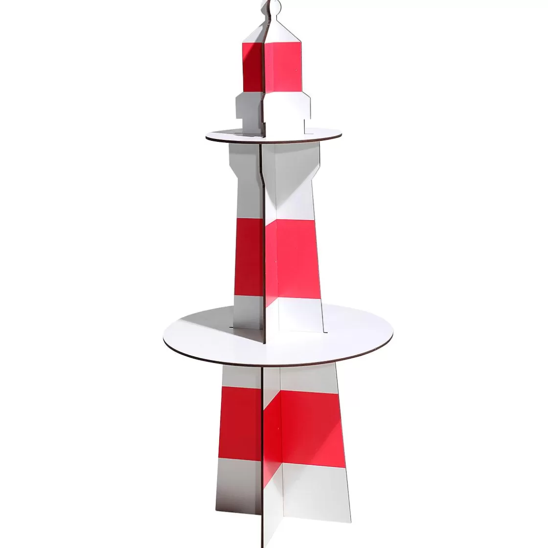 Decoración De Verano>DecoWoerner Faro Decorativo De Madera, Altura 80 Cm rojo