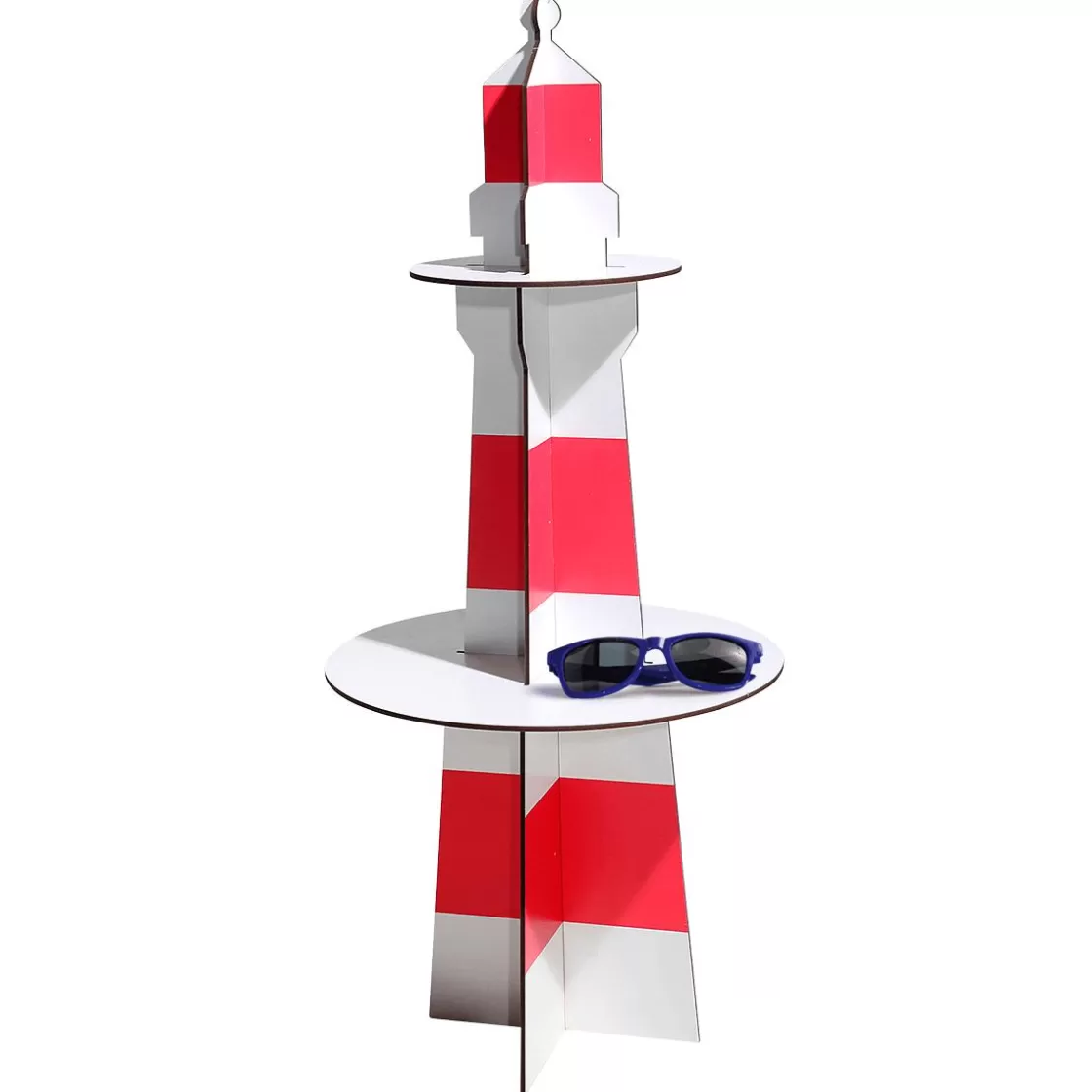 Decoración De Verano>DecoWoerner Faro Decorativo De Madera, Altura 80 Cm rojo