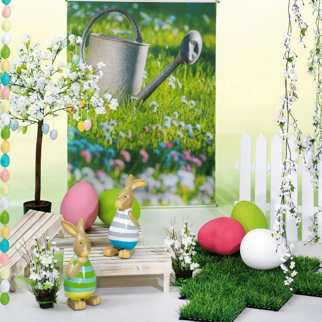 Decoración De Animales | Decoración De Pascua>DecoWoerner Figura Decorativa Conejo De Pascua , 39 Cm verde