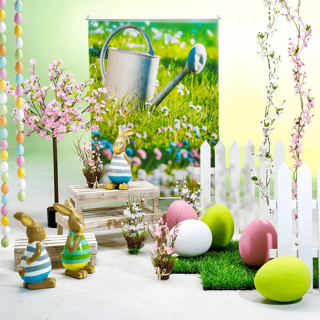 Decoración De Animales | Decoración De Pascua>DecoWoerner Figura Decorativa Conejo De Pascua , 39 Cm verde