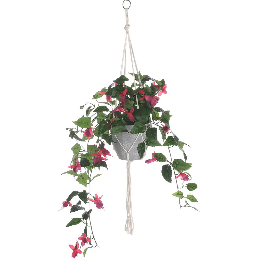 Plantas Colgantes>DecoWoerner Flor Artificial Fucsia Semáforo Colgante En Maceta 85 Cm violeta
