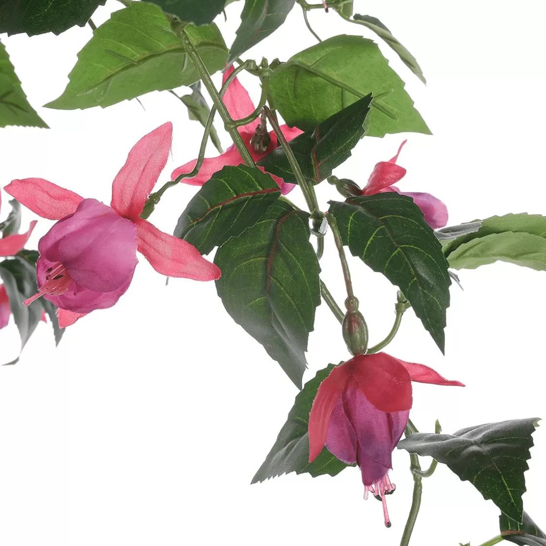 Plantas Colgantes>DecoWoerner Flor Artificial Fucsia Semáforo Colgante En Maceta 85 Cm violeta