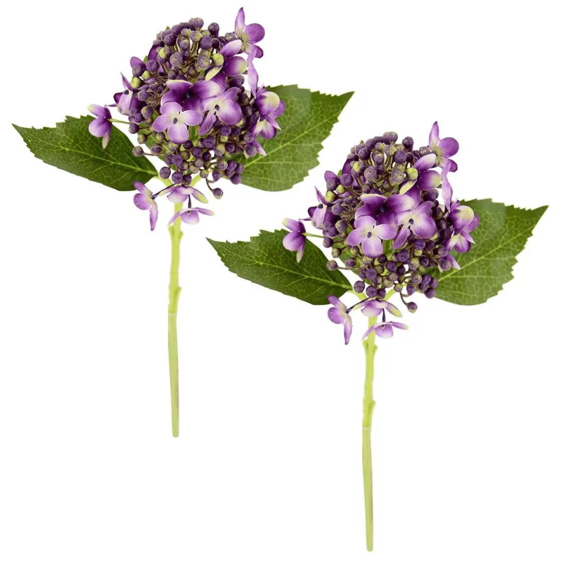 Flores Artificiales>DecoWoerner Flores De Hortensia Artificiales Morado, 39 Cm, 2 Piezas violeta