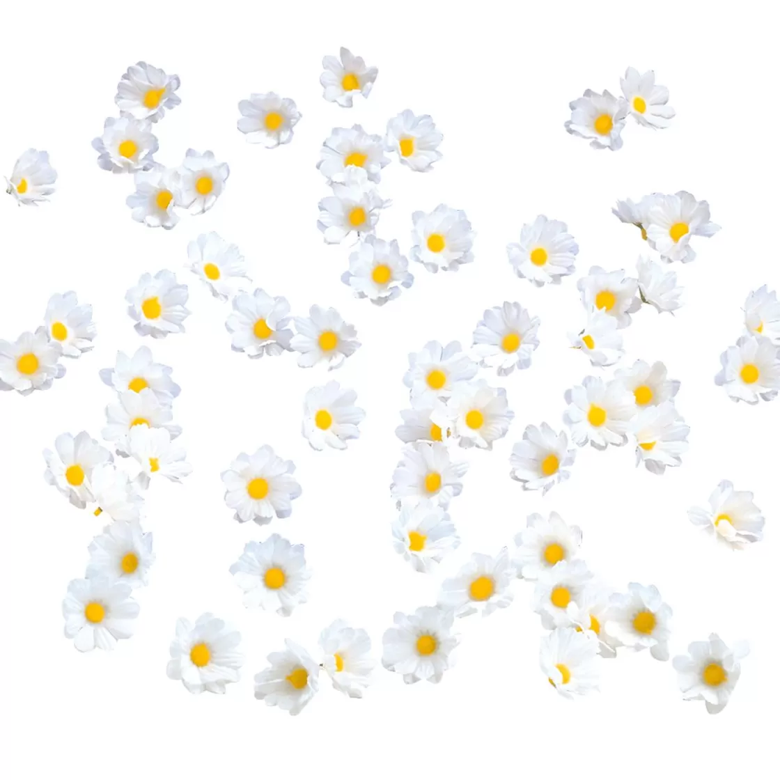 Decoración Dispersa | Decoración De Primavera>DecoWoerner Flores De Margaritas Decorativas, 72 Piezas blanco