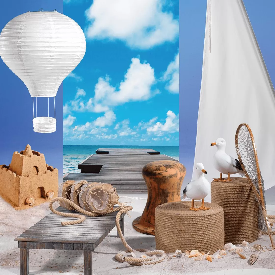 Decoración De Animales | Decoración De Verano>DecoWoerner Gaviota Decorativa De Pie, Altura: 28 Cm blanco