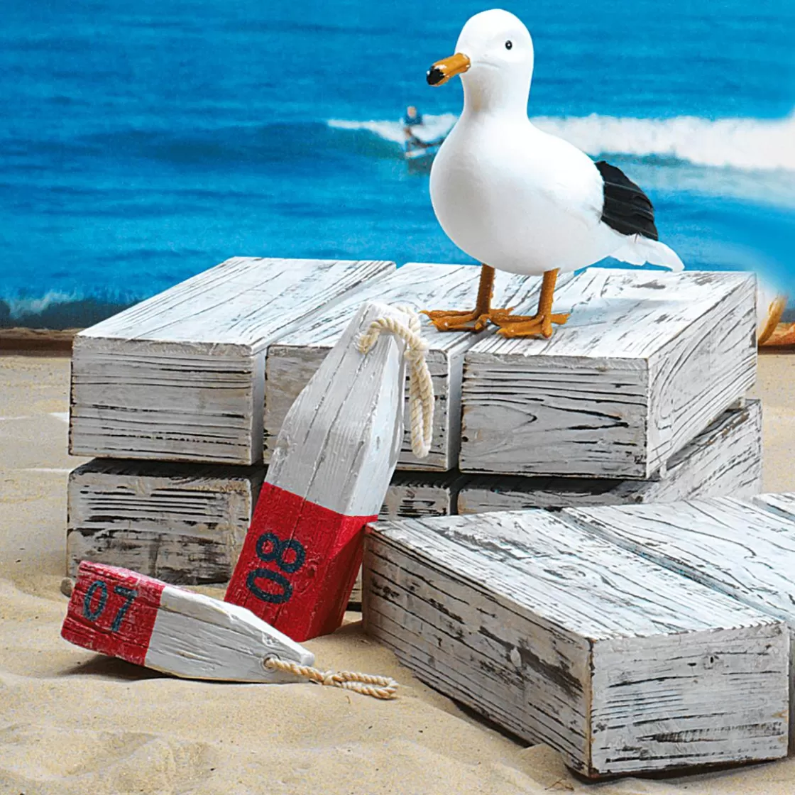 Decoración De Animales | Decoración De Verano>DecoWoerner Gaviota Decorativa De Pie, Altura: 28 Cm blanco