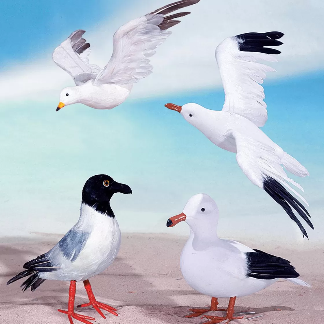 Decoración De Animales | Decoración De Verano>DecoWoerner Gaviota Decorativa De Pie, Altura: 28 Cm blanco