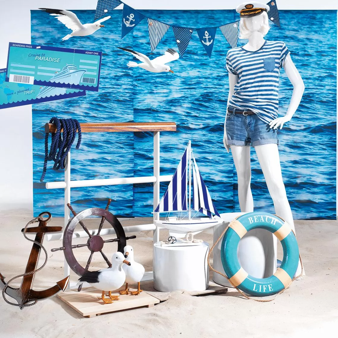Decoración De Animales | Decoración De Verano>DecoWoerner Gaviota Decorativa De Pie, Altura: 28 Cm blanco