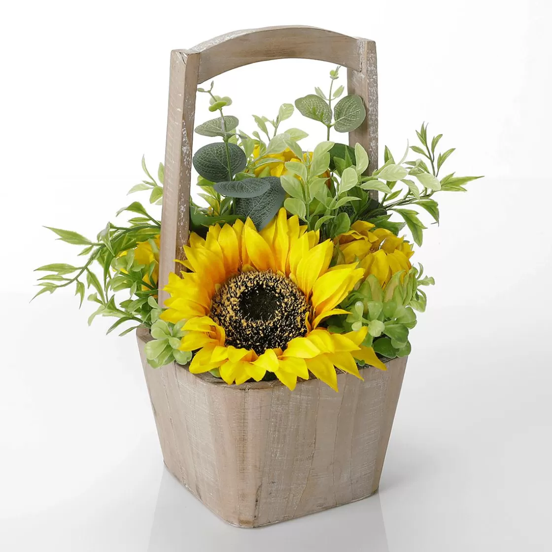 Decoración De Otoño | Flores Artificiales>DecoWoerner Girasoles Artificiales En Cesta 31 Cm amarillo