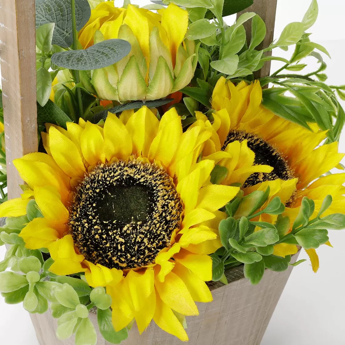 Decoración De Otoño | Flores Artificiales>DecoWoerner Girasoles Artificiales En Cesta 31 Cm amarillo