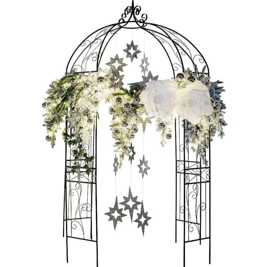 Guirnaldas De Navidad>DecoWoerner Guirnalda De Abeto Con Carámbanos LED Cubierta De Nieve, 270 Cm blanco