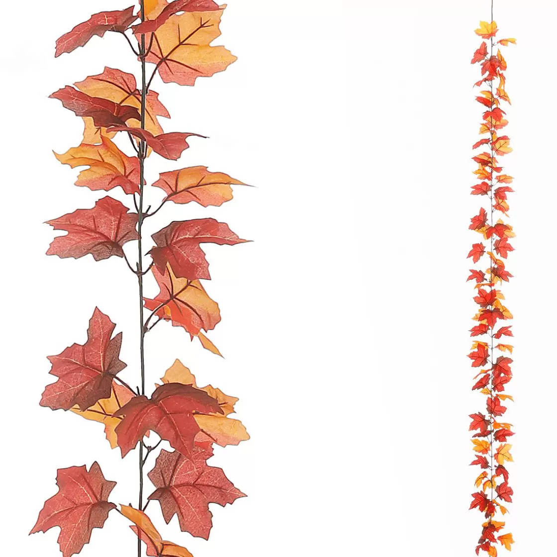 Decoración De Otoño | Guirnaldas Y Vides>DecoWoerner Guirnalda De Arce Artificial - Marrón 180 Cm naranja