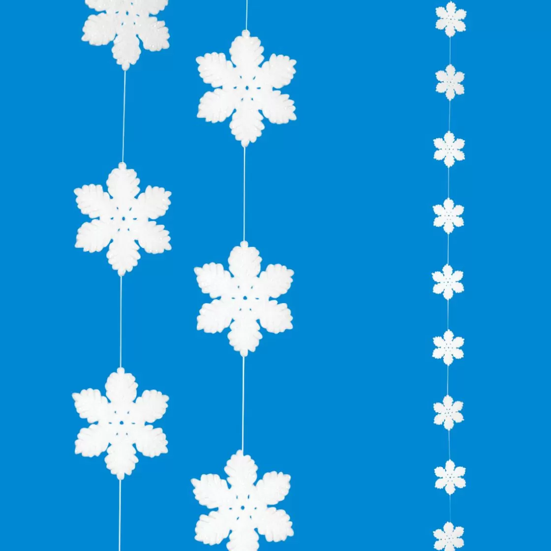 Decoración De Invierno>DecoWoerner Guirnalda De Copos De Nieve, 180 Cm De Largo blanco