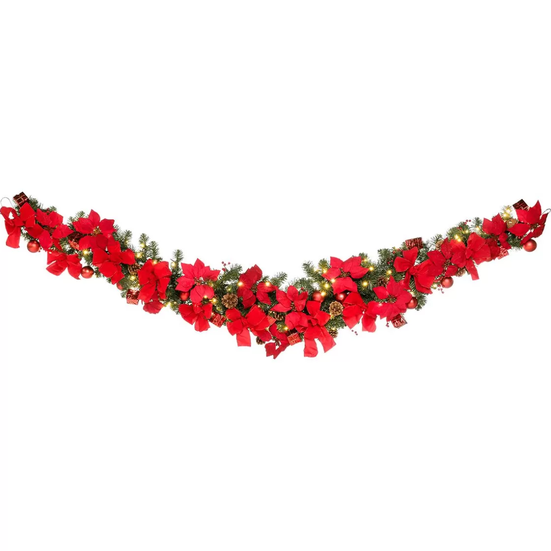 Guirnaldas De Navidad>DecoWoerner Guirnalda De Facón „Poinsettia“, 180 Cm rojo