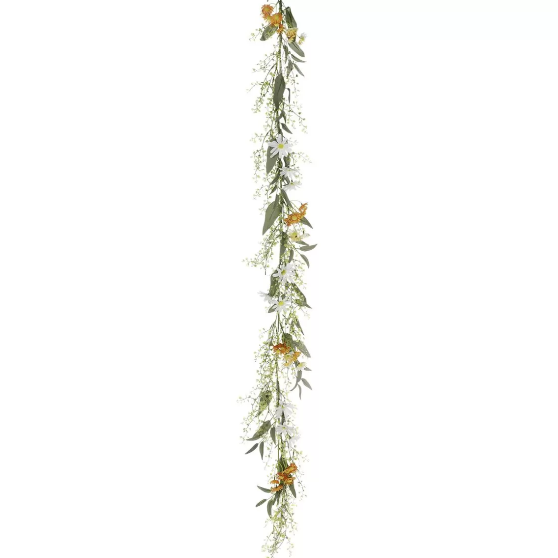 Decoración De Verano | Decoración De Primavera>DecoWoerner Guirnalda De Flores De Campo Artificiales Enredadera Artificial - Blanca 158 Cm naranja