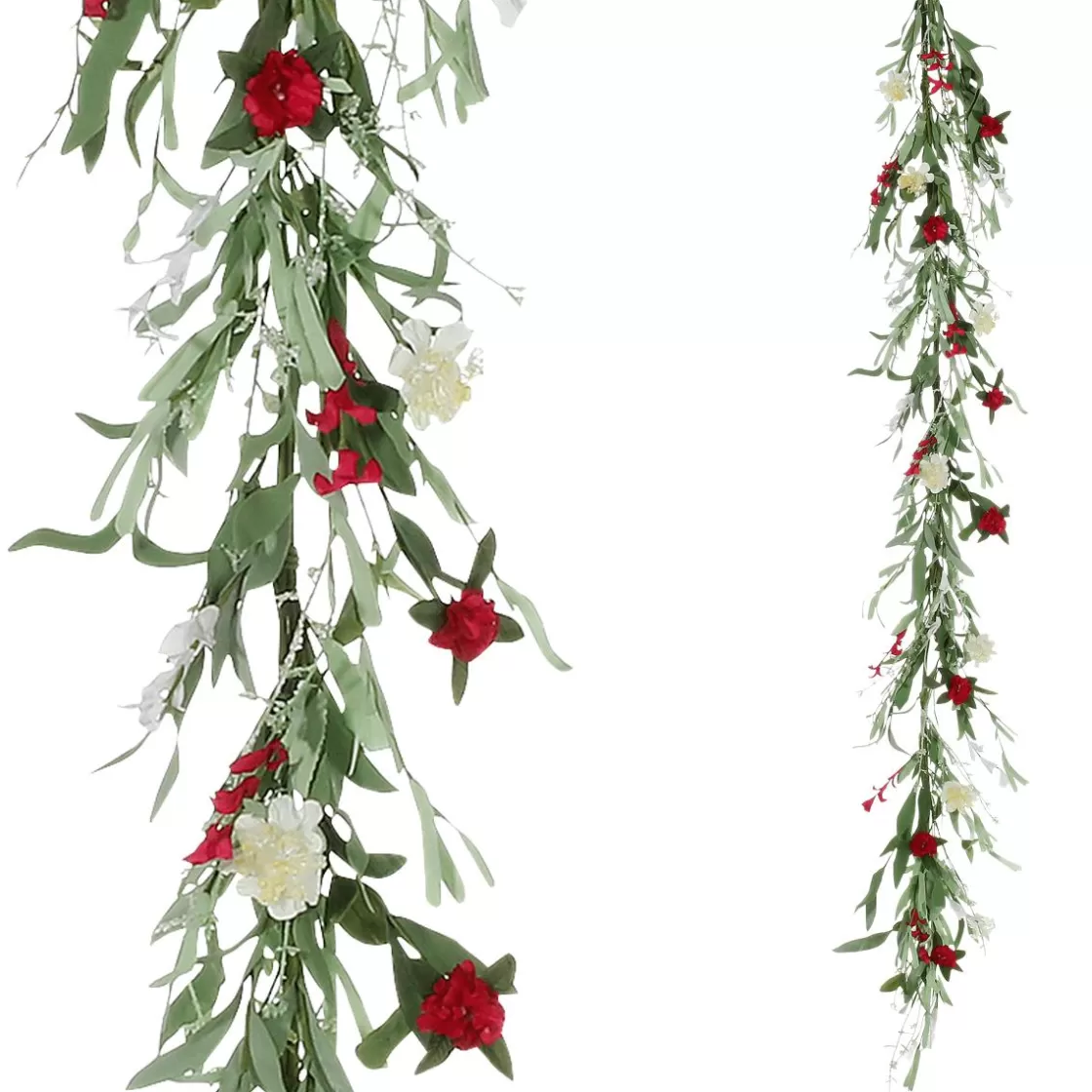 Decoración De Verano | Decoración De Primavera>DecoWoerner Guirnalda De Flores De Campo Artificiales Vid Roja Blanca 158 Cm rosa