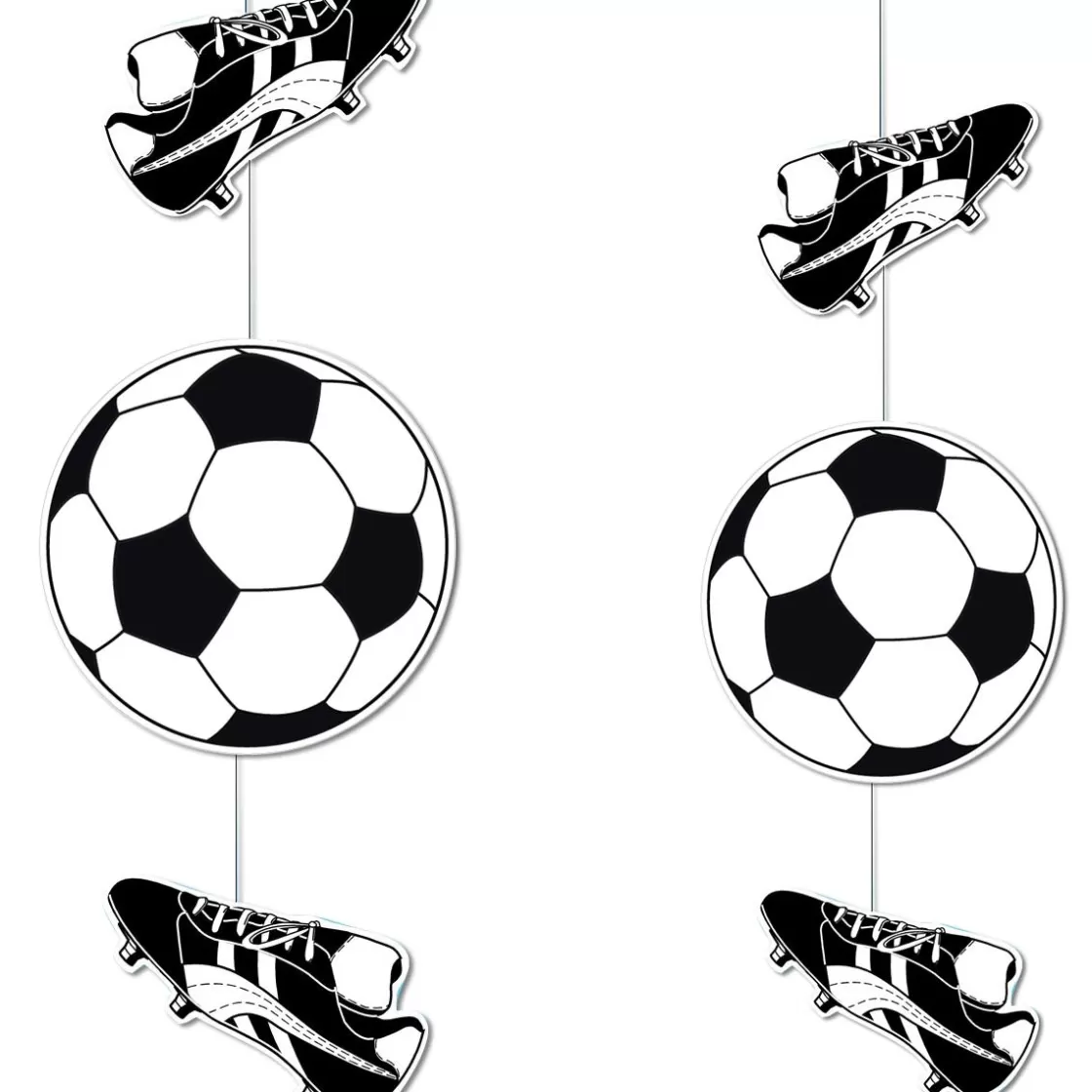 Decoración Temática>DecoWoerner Guirnalda De Fútbol Con Zapatos Y Balones 90cm negro