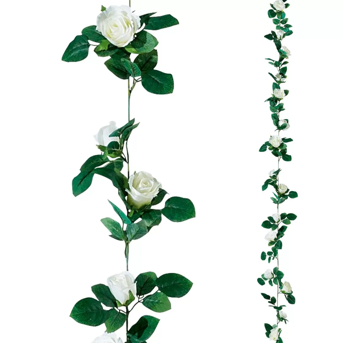Decoración Temática | Guirnaldas Y Vides>DecoWoerner Guirnalda De Rosas Artificial 180 Cm, Color blanco