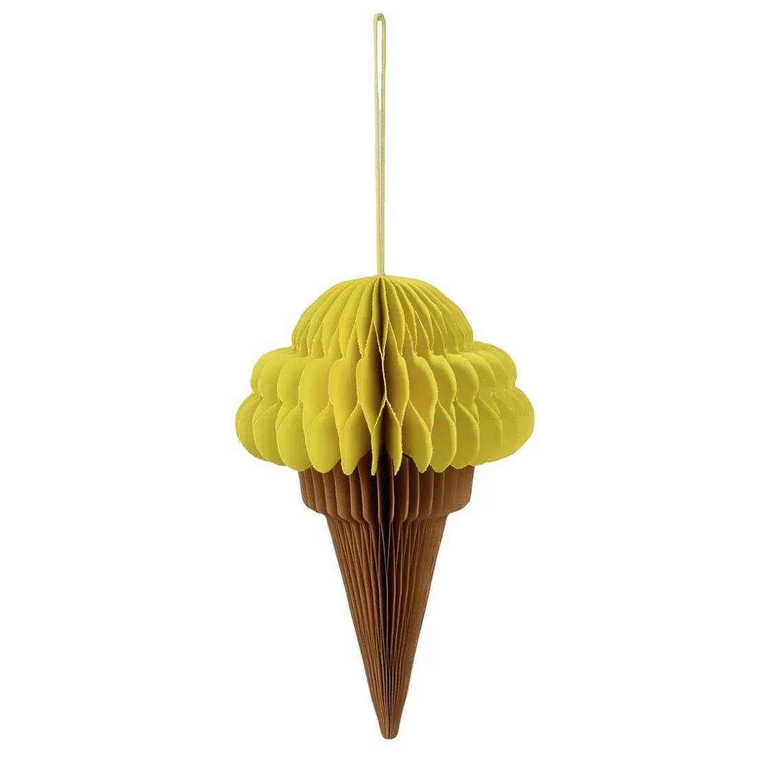 Decoración De Verano>DecoWoerner Helado De Cartón Para Colgar 30 Cm, amarillo