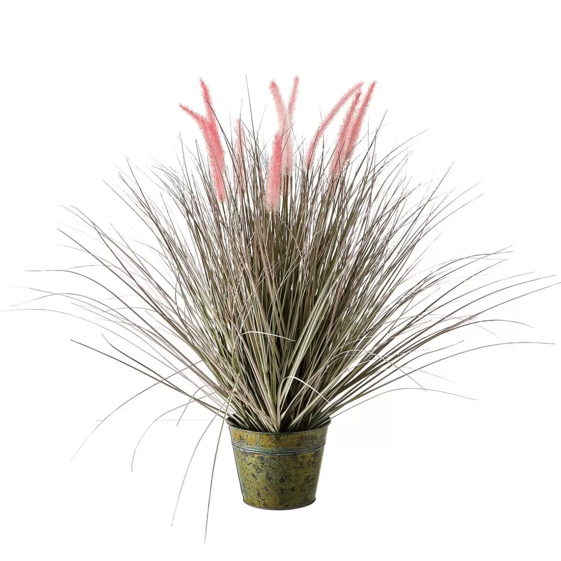 Hierba Decorativa>DecoWoerner Hierba Cola De Zorro En Una Maceta De Zinc De 70 Cm De Altura rosa