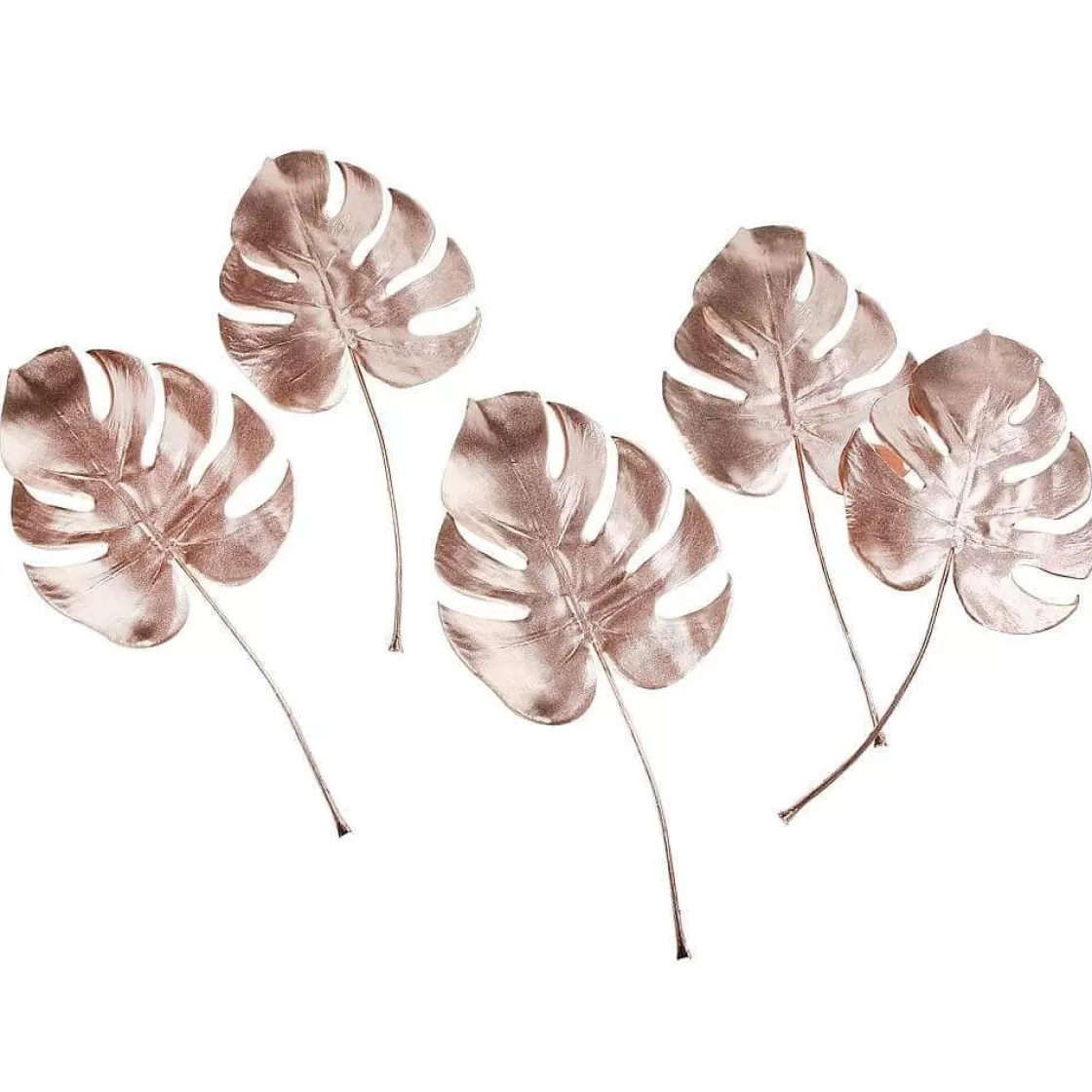 Decoración Dispersa | Hojas>DecoWoerner Hojas De Monstera Artificiales Palo 37 Cm 5 Piezas rosa