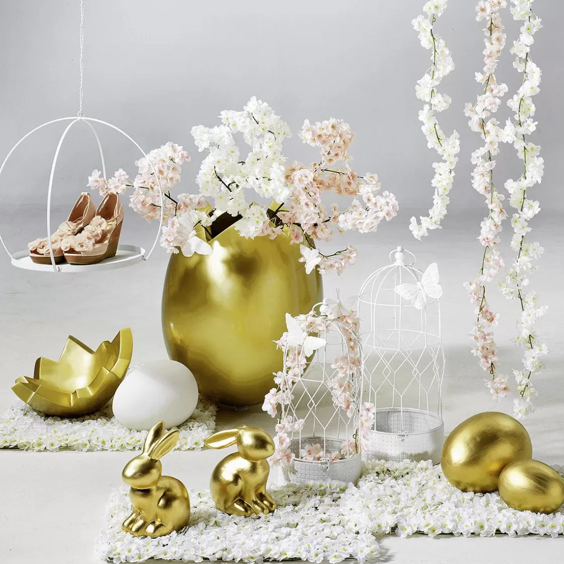 Decoración De Pascua>DecoWoerner Huevo De Pascua Decorativo, Longitud 70 Cm, oro