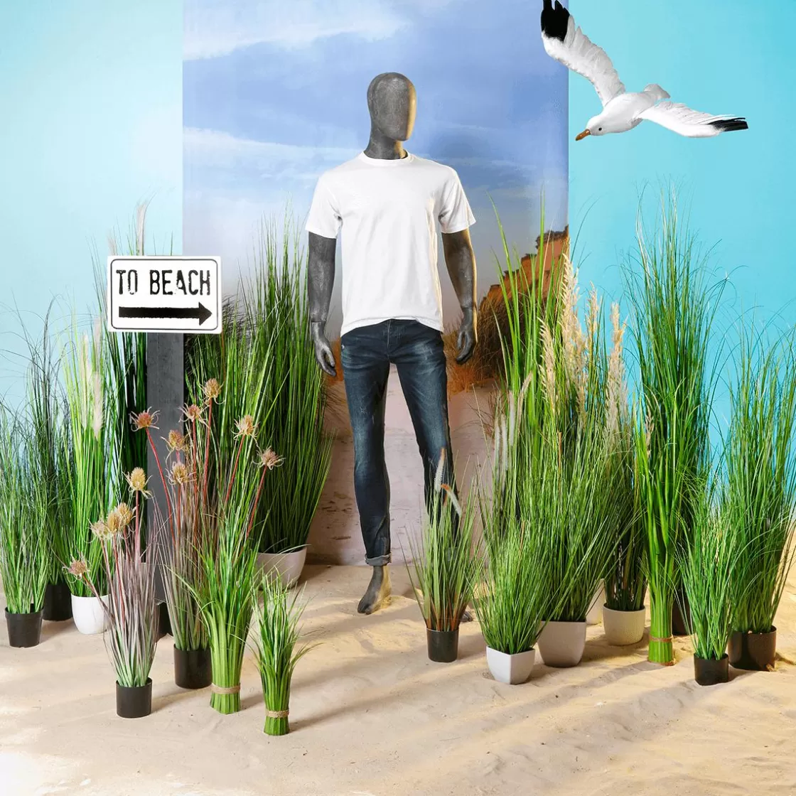 Decoración Natural | Decoración De Verano>DecoWoerner Indicador De Caminos Beach (playa) Blanco Y Altura 120 Cm negro