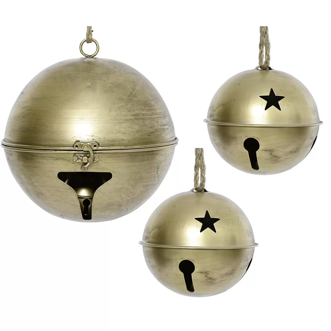 Decoración Temática | Figuras De Navidad>DecoWoerner Juego De 3 Campanas Decorativas De Hierro oro