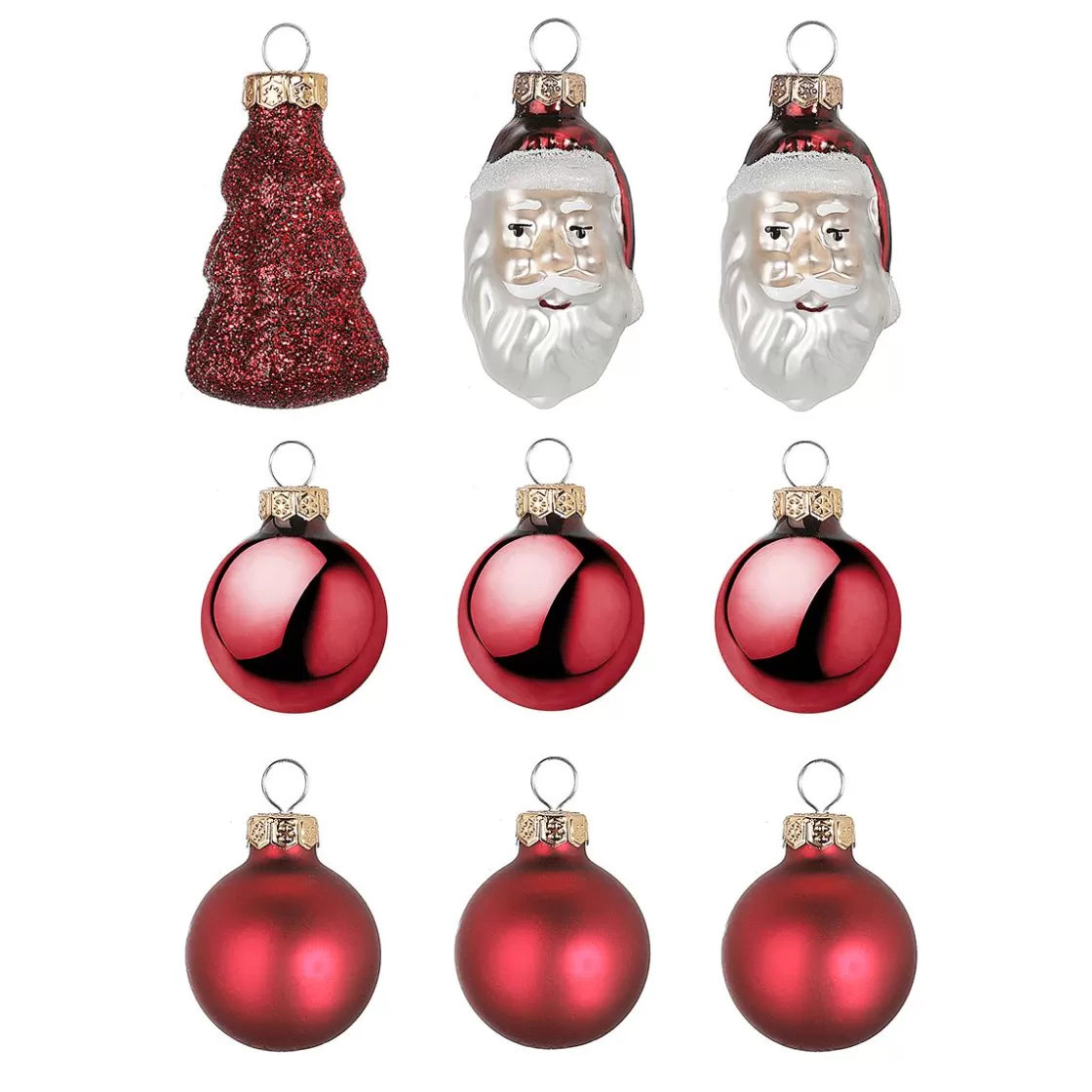 Bolas De Navidad>DecoWoerner Juego De Bolas De Navidad De Cristal 9 Piezas En Caja rojo